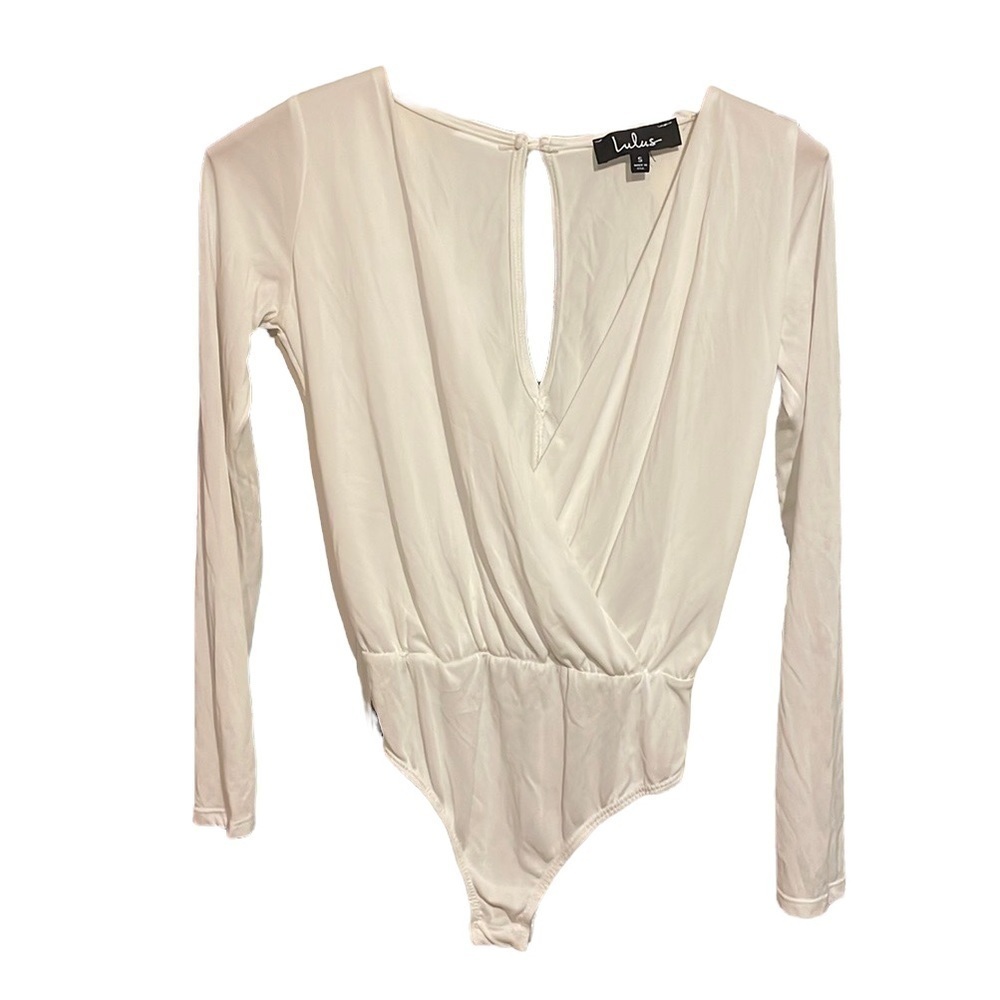 LULUS White Long Sleeve Bodysuit Size Small